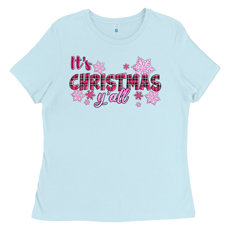 It's Christmas Y'all Season Pink Christmas Ladies Tee by RanaPortraitStore | Teevron