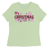 Matcha It's Christmas Y'all Season Pink Christmas Ladies Tee - RanaPortraitStore