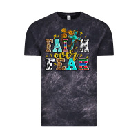 Cloud Black faith over fear with cross and sunflowers Vintage Tee - AdoDesignShop