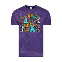 Cloud Purple faith over fear with cross and sunflowers Vintage Tee - AdoDesignShop