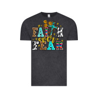 Vintage Black faith over fear with cross and sunflowers Vintage Tee - AdoDesignShop