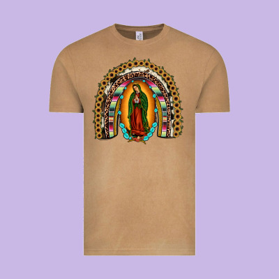 Our Lady Of Guadalupe Rainbow Vintage Tee Designed By Jahusdesignshop