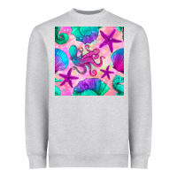 Heather Grey summer beach seamless pattern Heavyweight Sweatshirt - BundleAndBundleShop