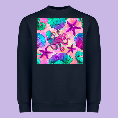 Summer Beach Seamless Pattern Heavyweight Sweatshirt Designed By Bundleandbundleshop