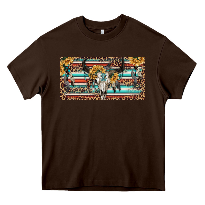 Boho Bull Skull And Serape Heavy Core Tee by RanaPortraitStore | Teevron
