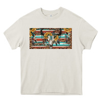 Cream Boho bull skull and serape Heavy Core Tee - RanaPortraitStore