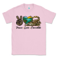 Bubblegum Pink Peace Love Crocodile Classic Tee - LillyAllenDesigns
