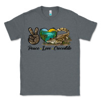 Charcoal Heather Peace Love Crocodile Classic Tee - LillyAllenDesigns