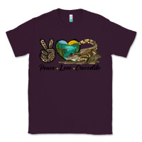 Plum Peace Love Crocodile Classic Tee - LillyAllenDesigns