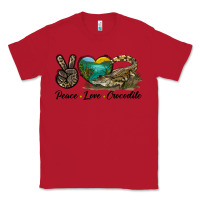 Red Peace Love Crocodile Classic Tee - LillyAllenDesigns