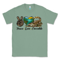 Sage Peace Love Crocodile Classic Tee - LillyAllenDesigns