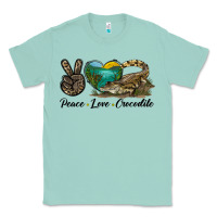Seafoam Peace Love Crocodile Classic Tee - LillyAllenDesigns