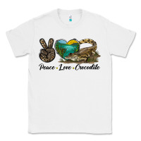 White Peace Love Crocodile Classic Tee - LillyAllenDesigns