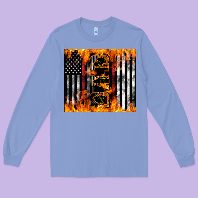 Western Firefighter Dad Long Sleeve Tee Designed By Lillyallendesigns