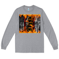 Heather Grey Western Firefighter Dad Long Sleeve Tee - LillyAllenDesigns