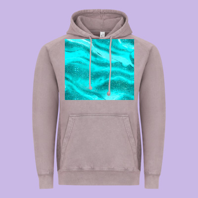 Turquoise Glitter Vintage Hoodie Designed By Jahusdesignshop