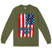 Army Green baseball dad american flag Long Sleeve Tee - JahusDesignShop