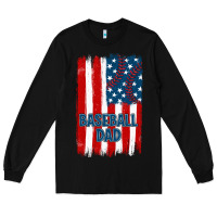Black baseball dad american flag Long Sleeve Tee - JahusDesignShop