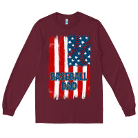 Burgundy baseball dad american flag Long Sleeve Tee - JahusDesignShop