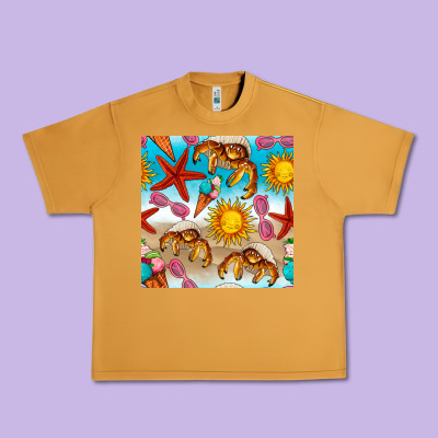 Beach Seamless Pattern Urban Heavy Tee Designed By Bundleandbundleshop