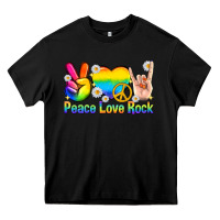 Black peace love rock pride Heavy Core Tee - texasbilliewilder