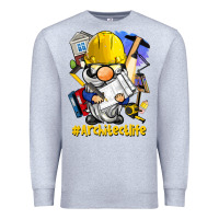 Heather Grey Architect life gnome Premium Sweatshirt - BarkalooDesign