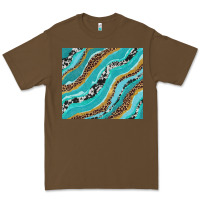 Cacao turquoise brushstrokes with leopard and cowhide Premium Tee - RanaPortraitStore