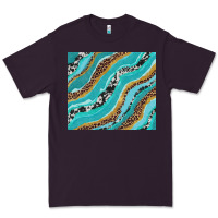 Plum turquoise brushstrokes with leopard and cowhide Premium Tee - RanaPortraitStore