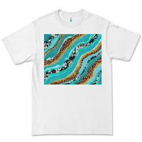 White turquoise brushstrokes with leopard and cowhide Premium Tee - RanaPortraitStore