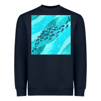 Navy fish and sea seamless pattern Heavyweight Sweatshirt - BundleAndBundleShop