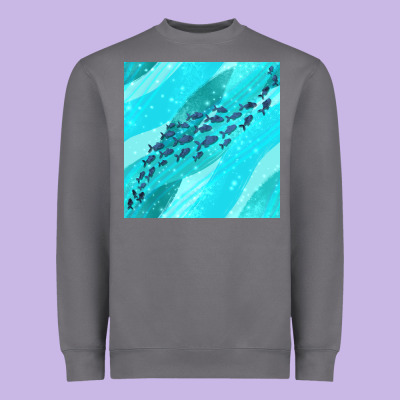 Fish And Sea Seamless Pattern Heavyweight Sweatshirt Designed By Bundleandbundleshop