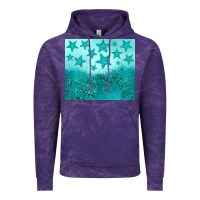 Cloud Purple turquoise glitter star Vintage Hoodie - JahusDesignShop