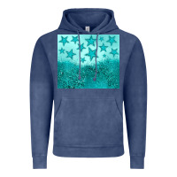 Vintage Denim turquoise glitter star Vintage Hoodie - JahusDesignShop