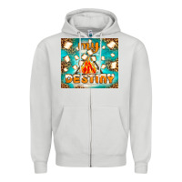 Dove Grey my destiny Zipper Hoodie - NancyCooperArtShop