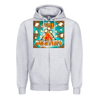 Heather Grey my destiny Zipper Hoodie - NancyCooperArtShop