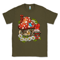 Army Green welcome gnome ladybug Classic Tee - BarkalooDesign