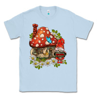 Dusty Blue welcome gnome ladybug Classic Tee - BarkalooDesign