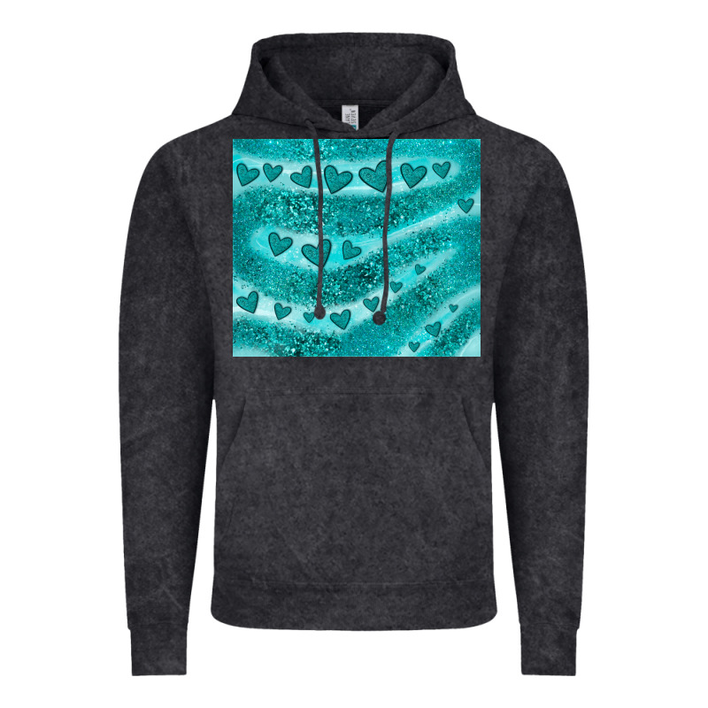 Turquoise Glitter Heart Vintage Hoodie by JahusDesignShop | Teevron