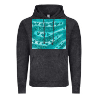 Vintage Black turquoise glitter heart Vintage Hoodie - JahusDesignShop