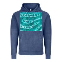 Vintage Denim turquoise glitter heart Vintage Hoodie - JahusDesignShop