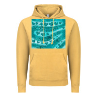 Vintage Mustard turquoise glitter heart Vintage Hoodie - JahusDesignShop