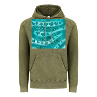 Vintage Olive turquoise glitter heart Vintage Hoodie - JahusDesignShop
