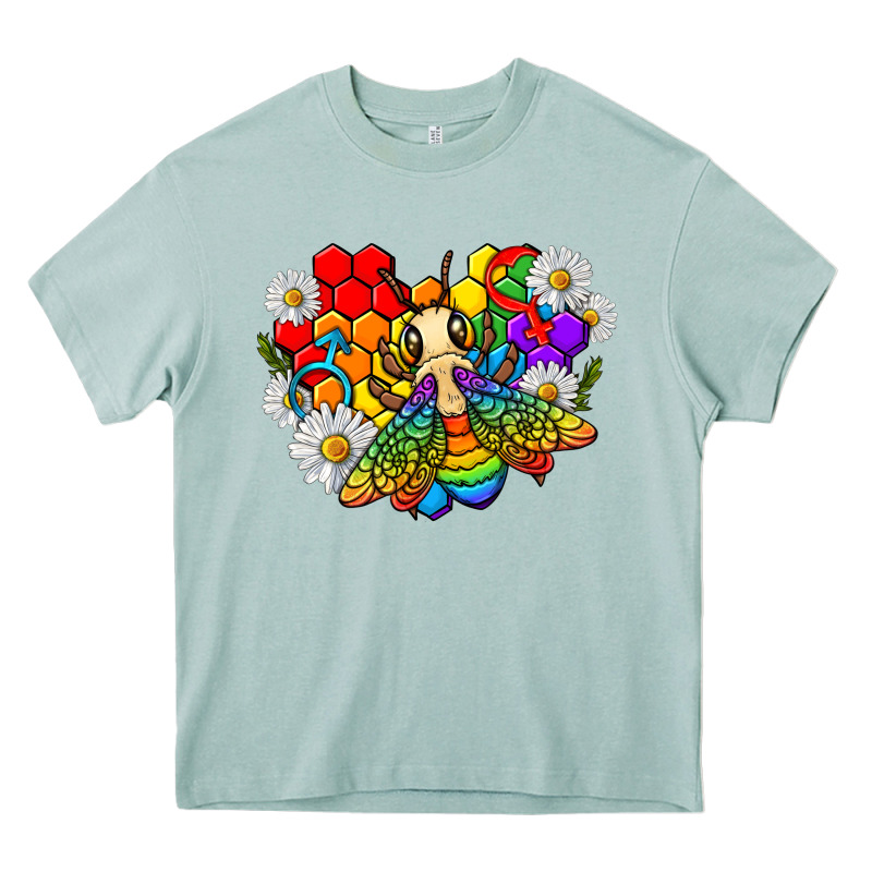 Pride Bee With Daisy Lgbtq Heavy Core Tee by texasbilliewilder | Teevron