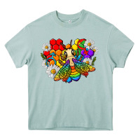 Arona pride bee with daisy lgbtq Heavy Core Tee - texasbilliewilder