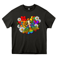 Asphalt pride bee with daisy lgbtq Heavy Core Tee - texasbilliewilder