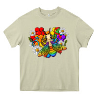 Mossy pride bee with daisy lgbtq Heavy Core Tee - texasbilliewilder