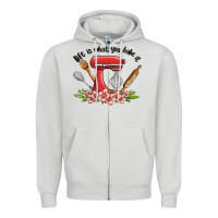 Dove Grey life is what you bake it Zipper Hoodie - MaliasSmallBusiness