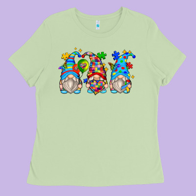 Autism Gnomes Ladies Tee Designed By Zillion Design Studio