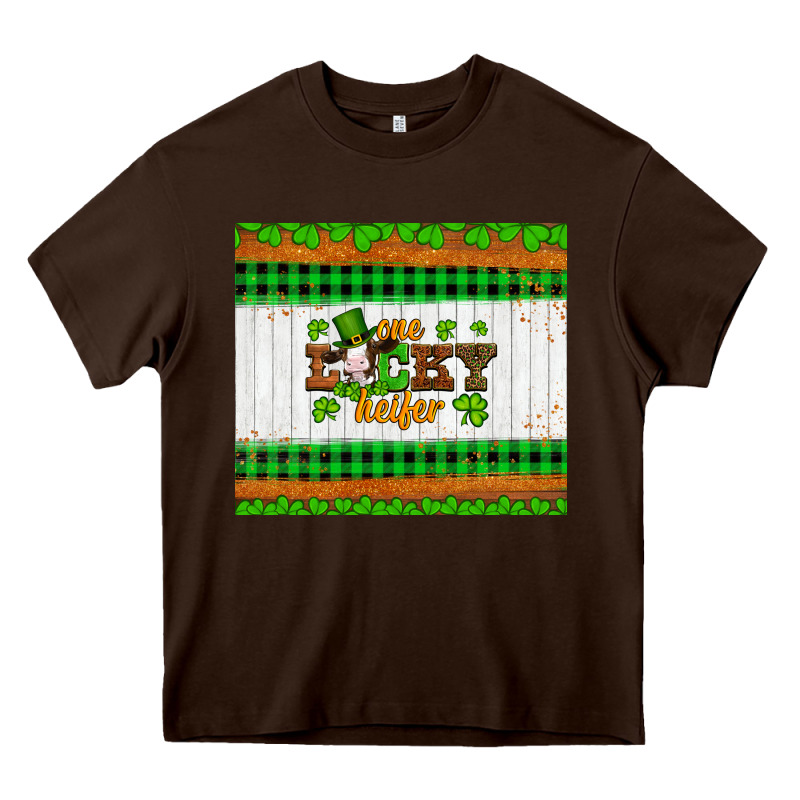 St Patricks One Lucky Heifer Heavy Core Tee by Artiststas | Teevron