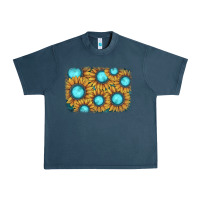 Midnight Navy sunflower gemstone background Urban Heavy Tee - JahusDesignShop
